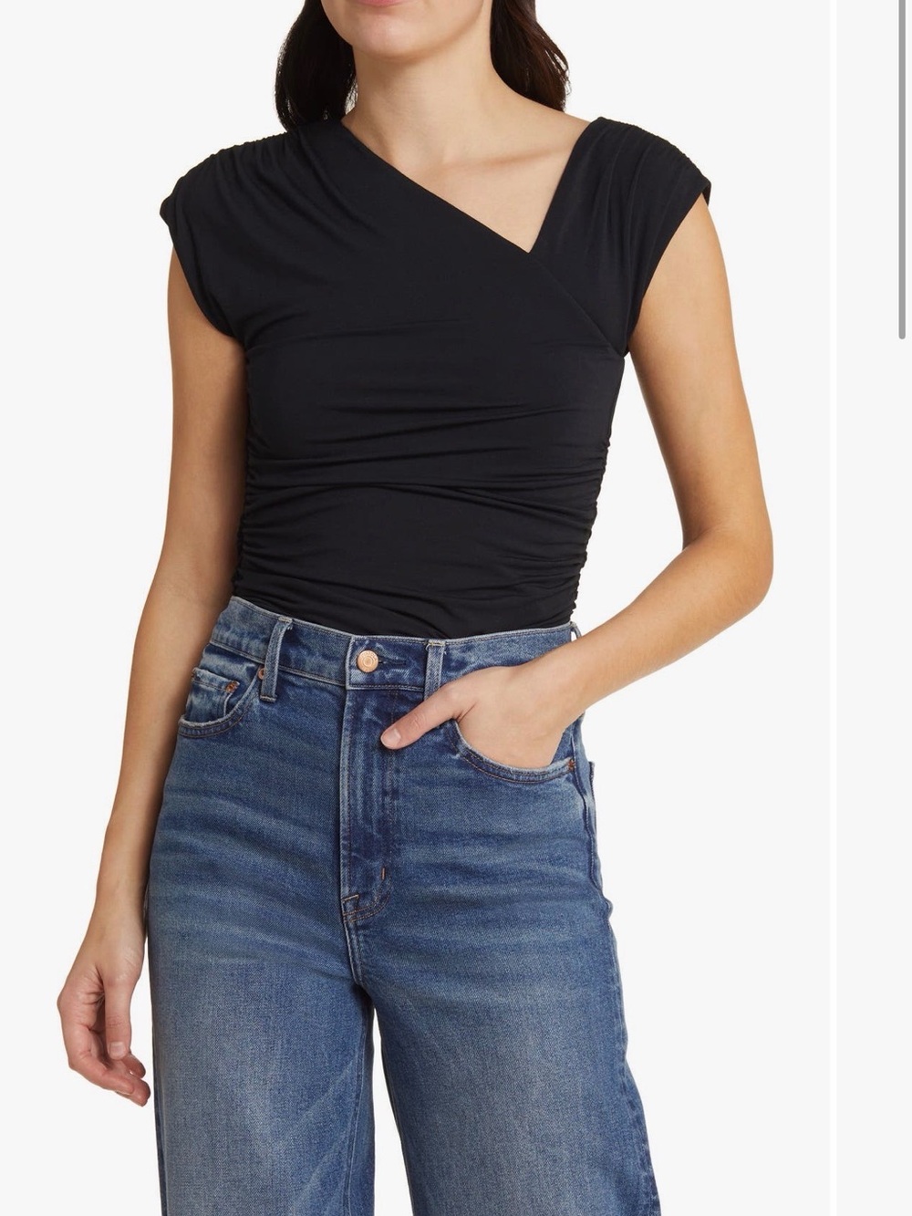 New With Tags Rails Jaden Ruched Asymmetric Top Sz M